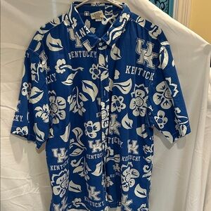 Kentucky Blue Floral Casual Button Down Shirt